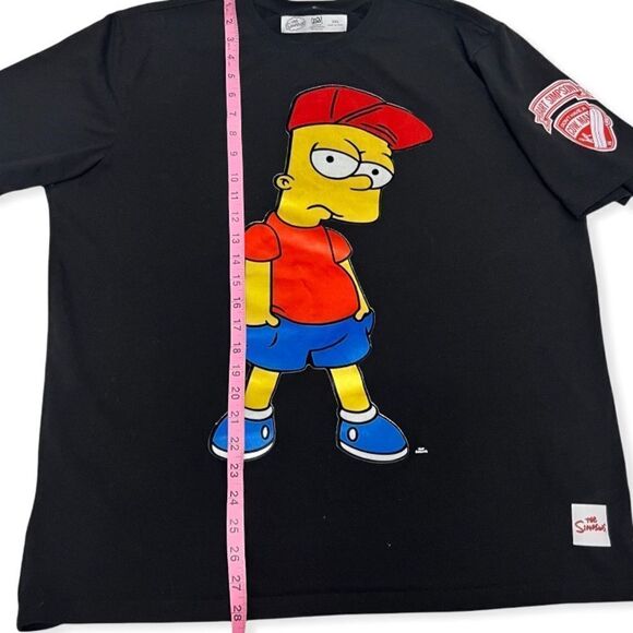 The Simpsons Bart Simpson Felt “LUCKY RED HAT” Short Sleeve Tee - Picture 7 of 12